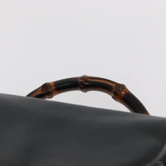 GUCCI Bamboo Backpack Leather Navy Gold 003 2058 0016 Auth 152368 main image 7